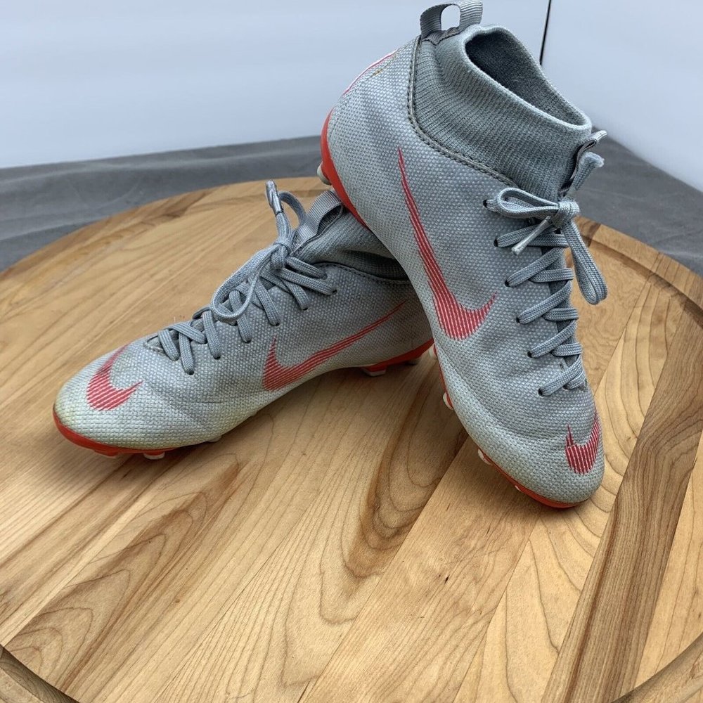 Nike Kid Mercurial Superfly 6 Academy FG Soccer Cleats AH7337-060 Wolf Grey Y1.5